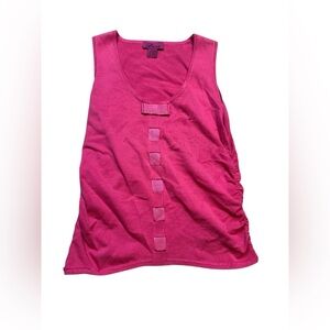💖 L.A.C.E. Pink Silk Blend Bow Tank Top Women’s‎ Large Sleeveless 💖